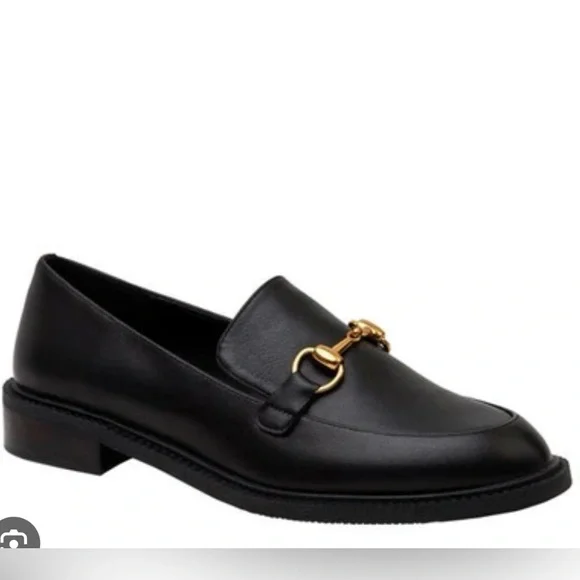 NIB Lisa Vicky Black Loafers with Gold Accent - Picture 4 of 4